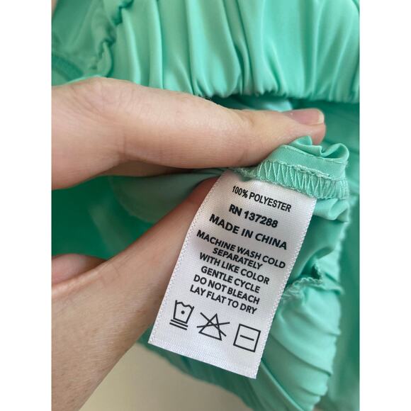 Year of Ours YOS Windbreaker Lucite Green Zip Crop Jacket S - Picture 12 of 14